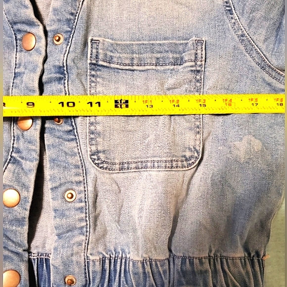 ✨ Celebrity Pink Denim Romper Medium (7-9) Juniors Cute Casual 👖☀️ - Picture 12 of 12